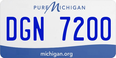 MI license plate DGN7200