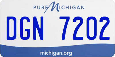 MI license plate DGN7202