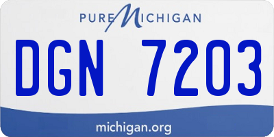 MI license plate DGN7203