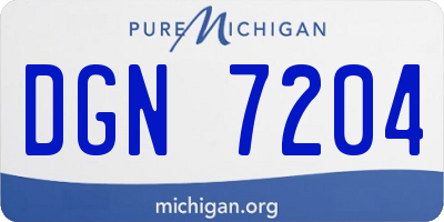MI license plate DGN7204