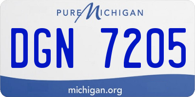 MI license plate DGN7205