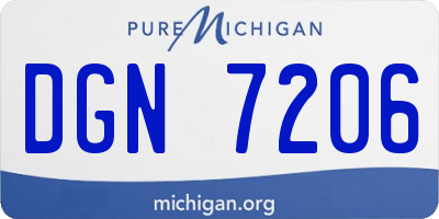 MI license plate DGN7206