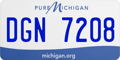 MI license plate DGN7208