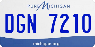 MI license plate DGN7210