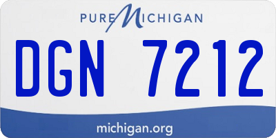MI license plate DGN7212