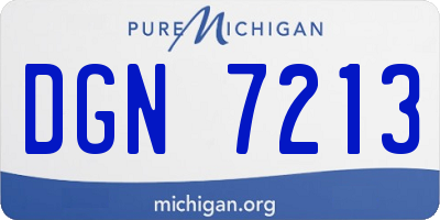 MI license plate DGN7213
