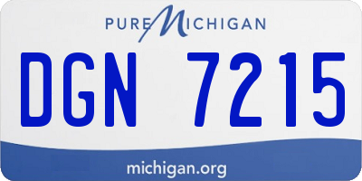 MI license plate DGN7215