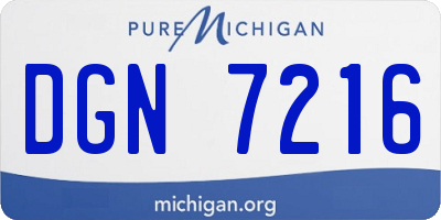 MI license plate DGN7216