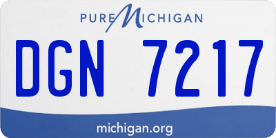 MI license plate DGN7217