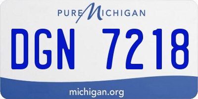 MI license plate DGN7218
