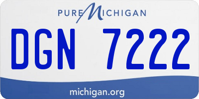 MI license plate DGN7222