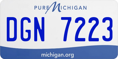 MI license plate DGN7223