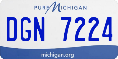 MI license plate DGN7224