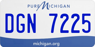 MI license plate DGN7225