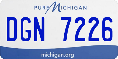 MI license plate DGN7226