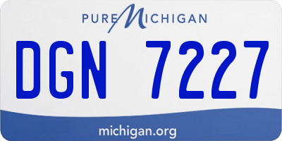MI license plate DGN7227