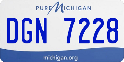 MI license plate DGN7228