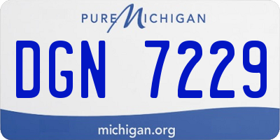 MI license plate DGN7229