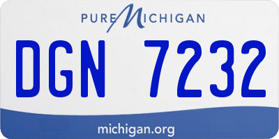 MI license plate DGN7232