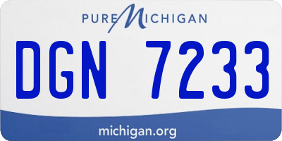 MI license plate DGN7233