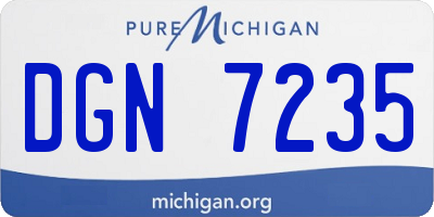 MI license plate DGN7235