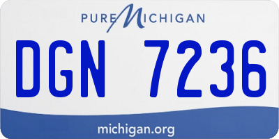 MI license plate DGN7236