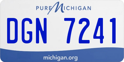 MI license plate DGN7241