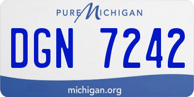 MI license plate DGN7242