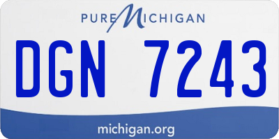 MI license plate DGN7243