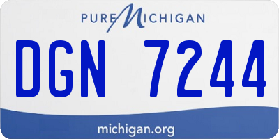 MI license plate DGN7244