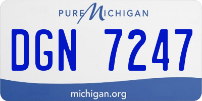 MI license plate DGN7247