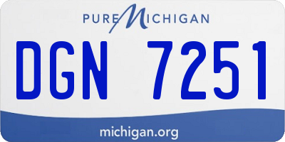 MI license plate DGN7251