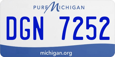 MI license plate DGN7252