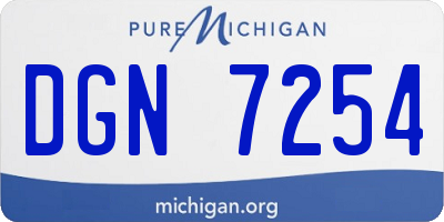 MI license plate DGN7254