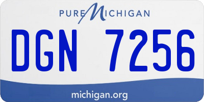 MI license plate DGN7256