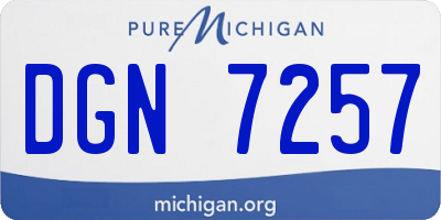 MI license plate DGN7257