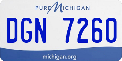 MI license plate DGN7260