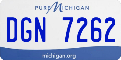 MI license plate DGN7262