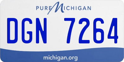 MI license plate DGN7264