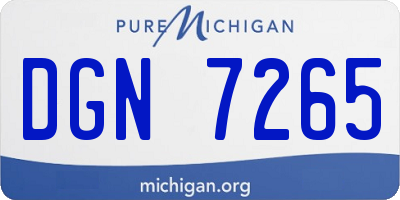 MI license plate DGN7265