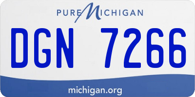 MI license plate DGN7266