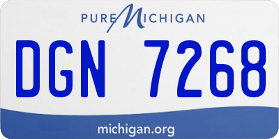 MI license plate DGN7268