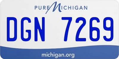 MI license plate DGN7269