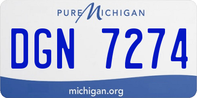 MI license plate DGN7274