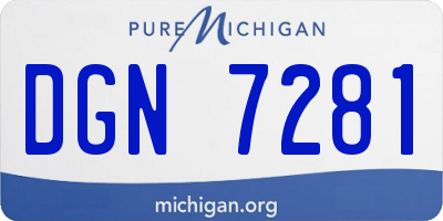 MI license plate DGN7281