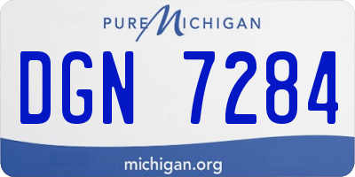 MI license plate DGN7284
