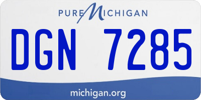 MI license plate DGN7285