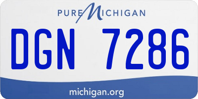 MI license plate DGN7286
