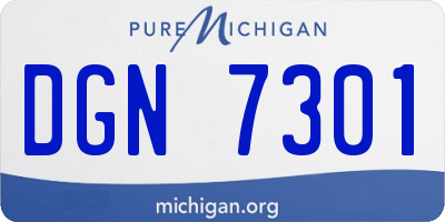 MI license plate DGN7301