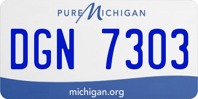 MI license plate DGN7303